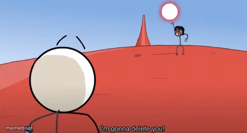Right hand man I'm gonna delete you! - meme generator image preview