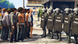 Riot Police But We Come in Peace