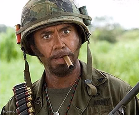 Robert Downey Jr Tropic Thunder - meme generator image preview