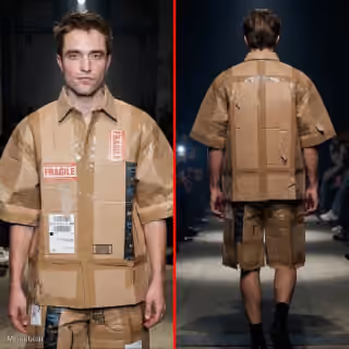 Robert Pattinson Shipping Box Outfit