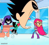 robin yelling at starfire