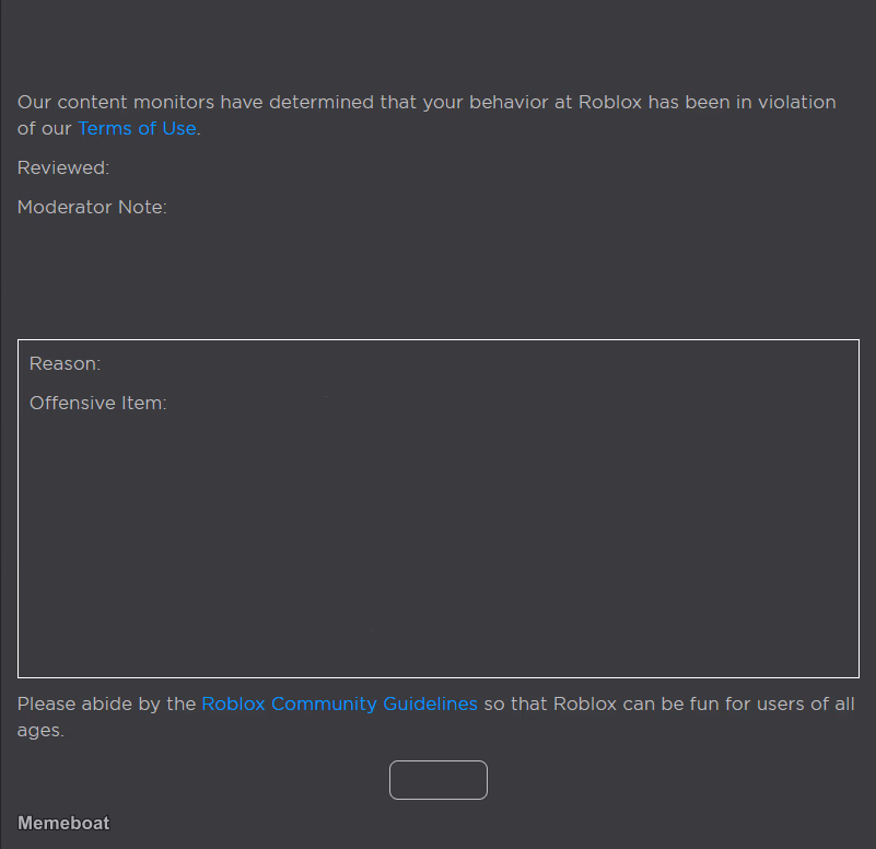 Roblox Ban - meme generator image preview