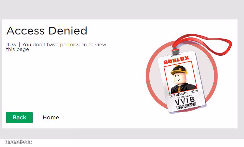 Roblox you do not have permission - meme generator image preview