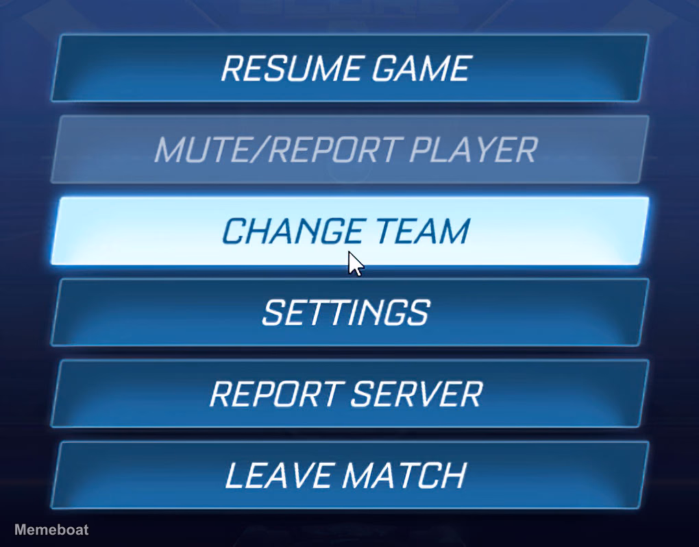 Rocket League "Change Team" - meme generator image preview