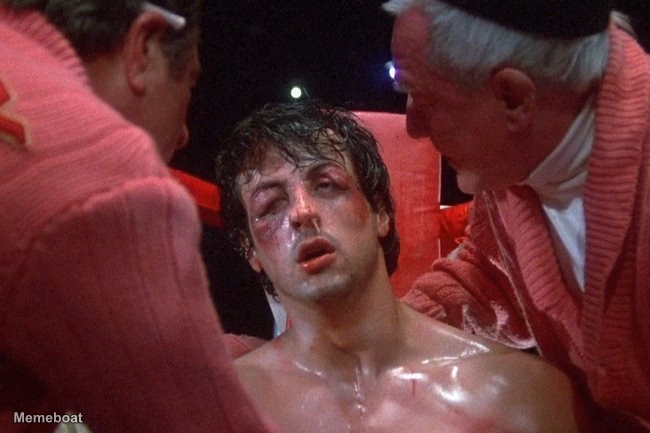 Rocky Balboa Beaten Up - meme generator image preview