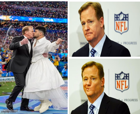 Roger Goodell Bad Bunny Halftime - meme generator image preview
