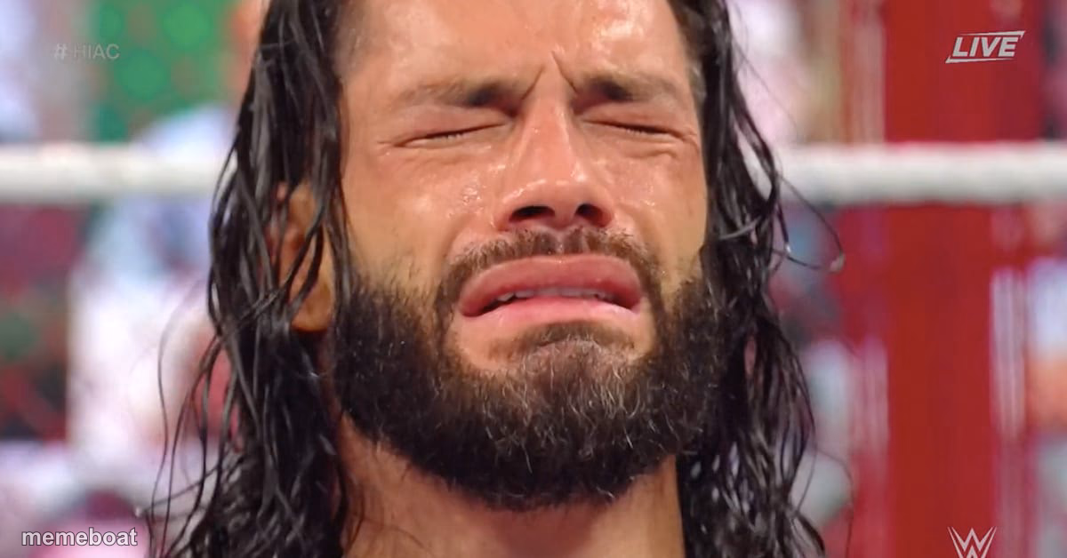 Roman Reigns crying - meme generator image preview