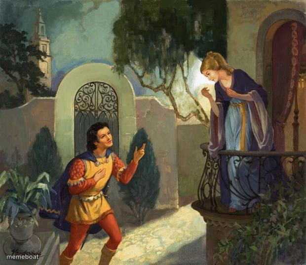 Romeo and Juliet Balcony Scene - meme generator image preview