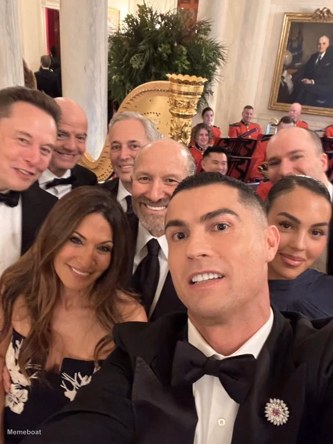 Ronaldo Selfie with Elon Musk, David Sacks, More at Mar-a-lago - meme generator image preview