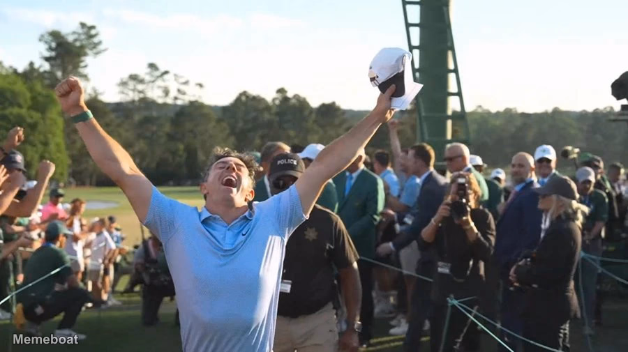 Rory McIlroy Celebration After Winning the Masters 2026 - meme generator image preview