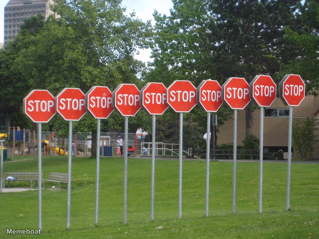 Row of Stop Signs - meme generator image preview
