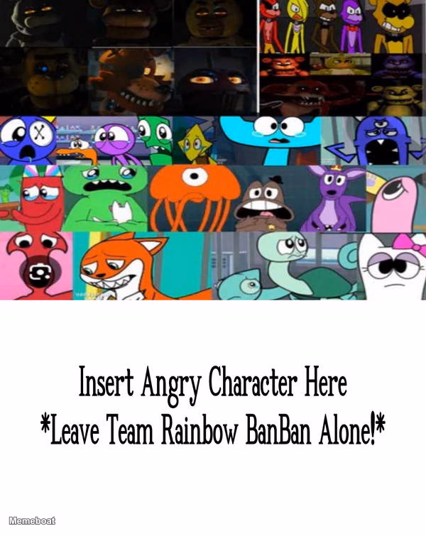 Rainbow BanBan Angry Faces - meme generator image preview