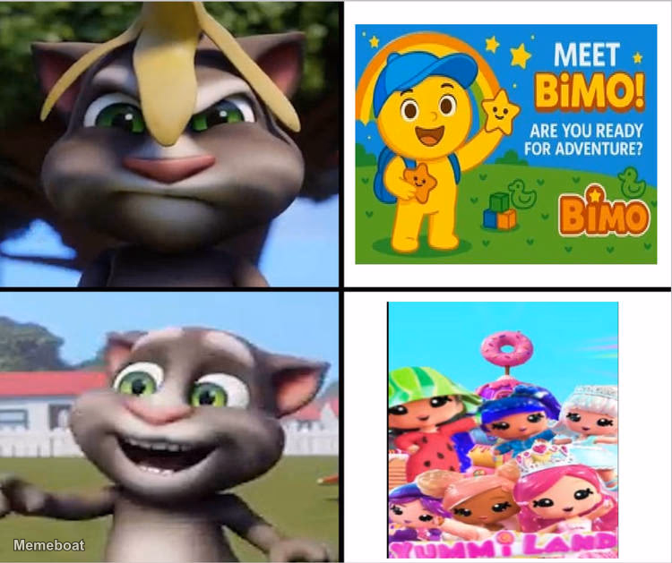 Talking Tom Disgusted Vs Happy - meme generator image preview
