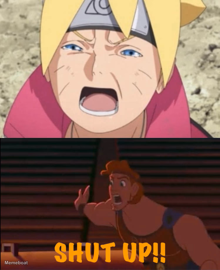 Boruto Screaming Shut Up - meme generator image preview