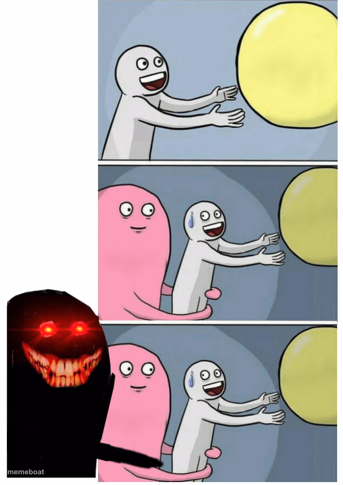 Running Away Ballon Scary - meme generator image preview