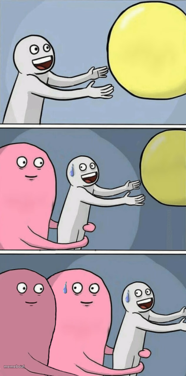 Running away balloon 2 - meme generator image preview