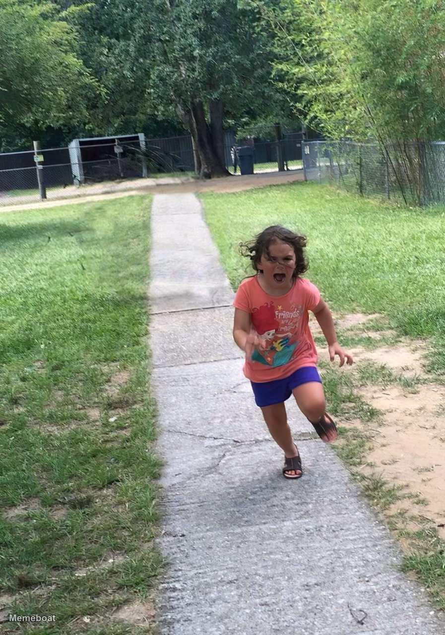 Running Girl Screaming - meme generator image preview