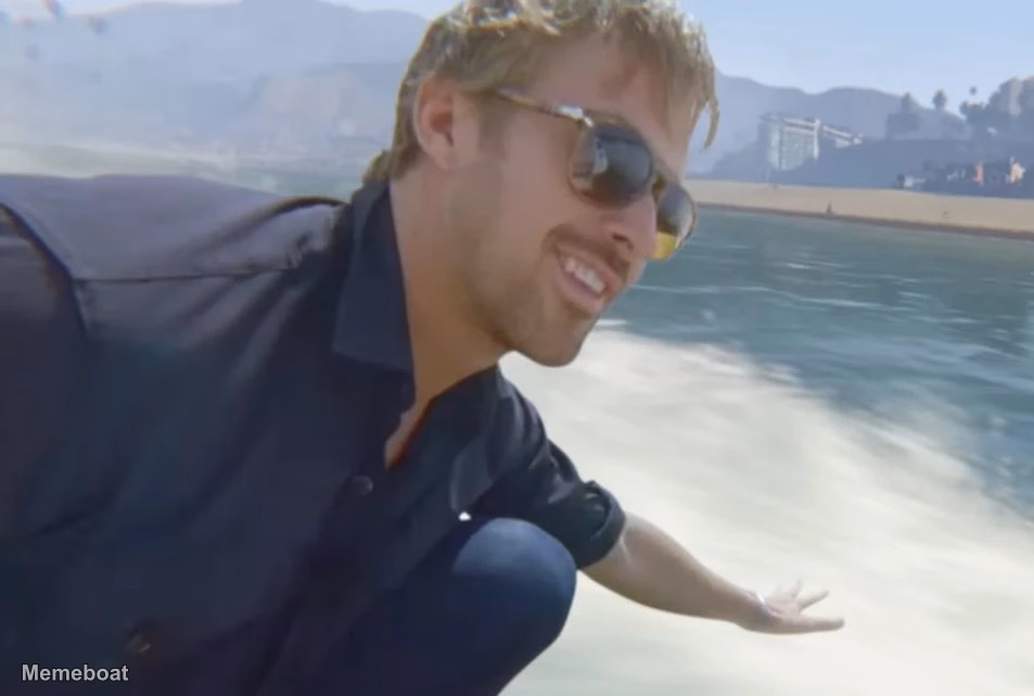 Ryan Gosling Feeling the Waves - meme generator image preview
