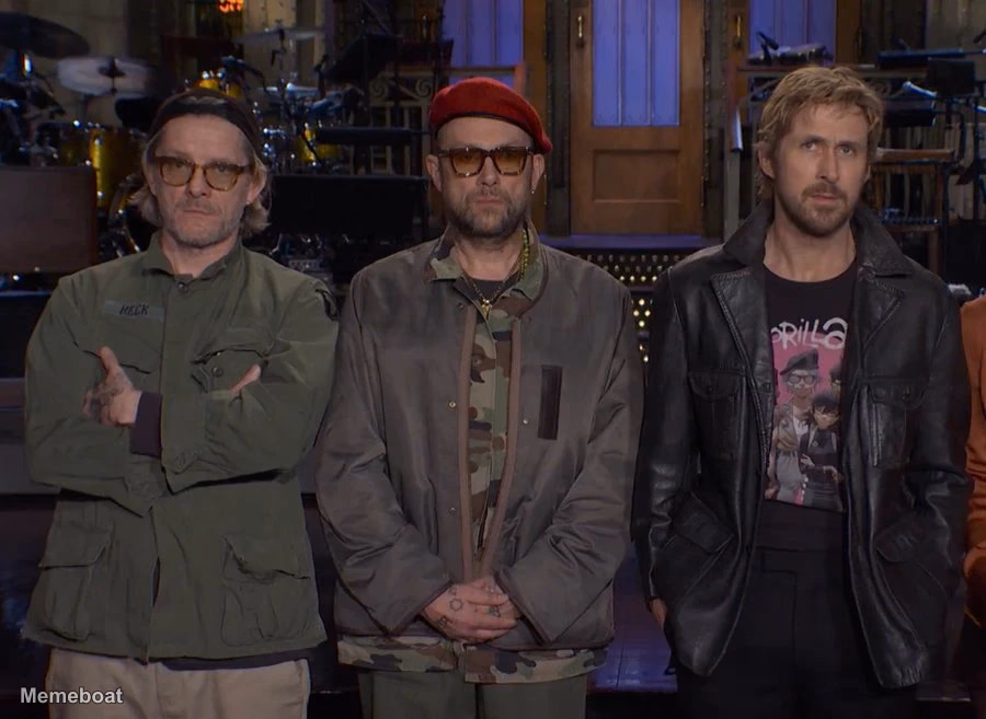 Ryan Gosling Hosting SNL with Gorillaz - meme generator image preview