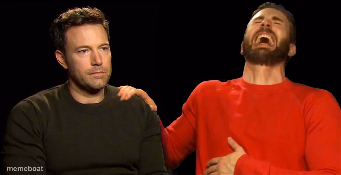 Sad Ben Affelck and Happy Chris Evans - meme generator image preview