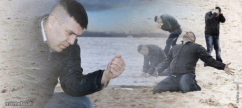 Sad guy beach - meme generator image preview