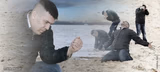 Sad guy beach