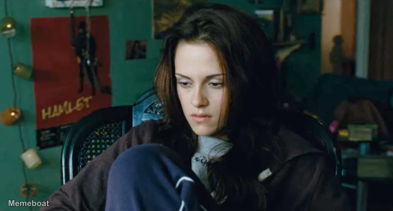Sad Kristen Stewart as Bella - Twilight - meme generator image preview