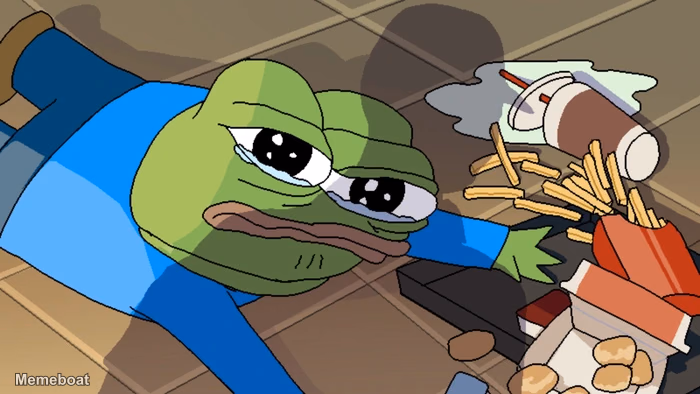 Sad Pepe Spills His Tendies - meme generator image preview