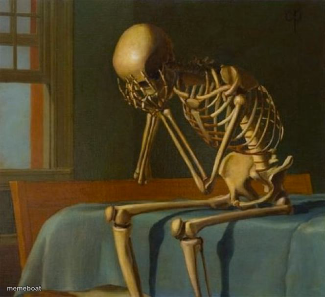 Sad skeleton - meme generator image preview