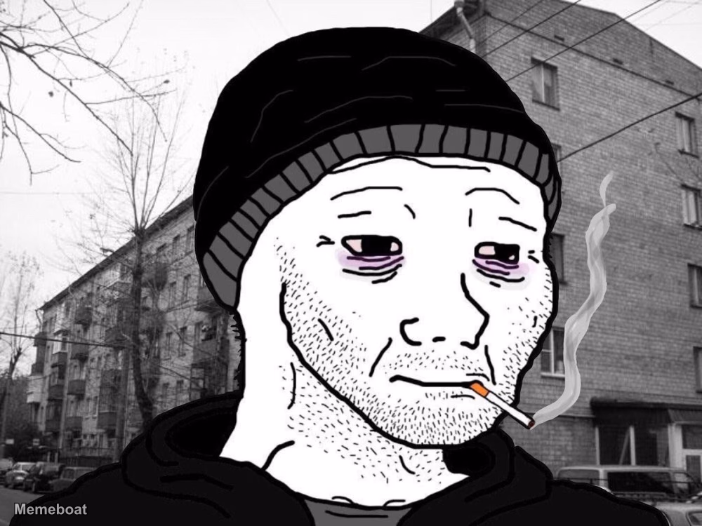 Sad Wojak Smoking - meme generator image preview