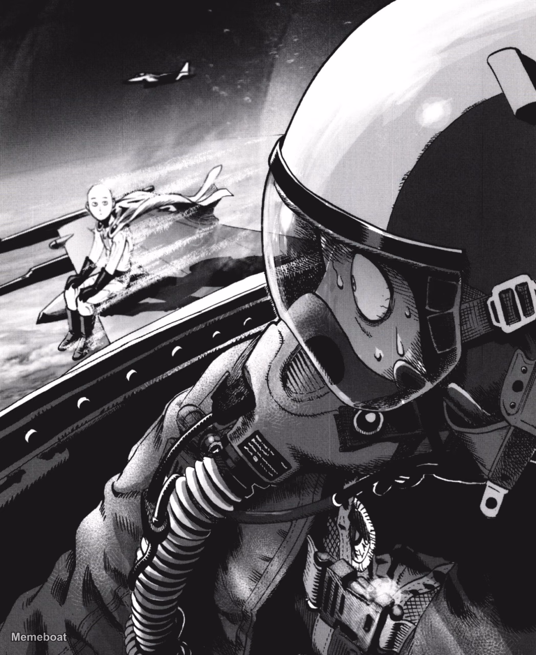Saitama on Jet Wing - meme generator image preview