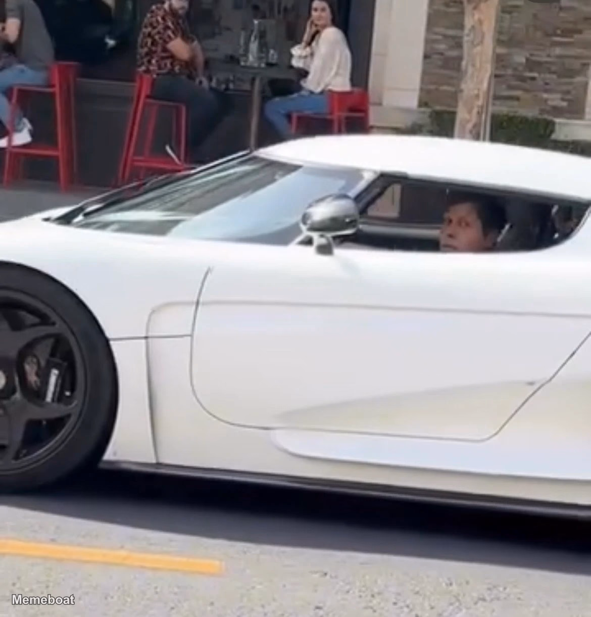 Sam Altman in Koenigsegg Super Car - meme generator image preview