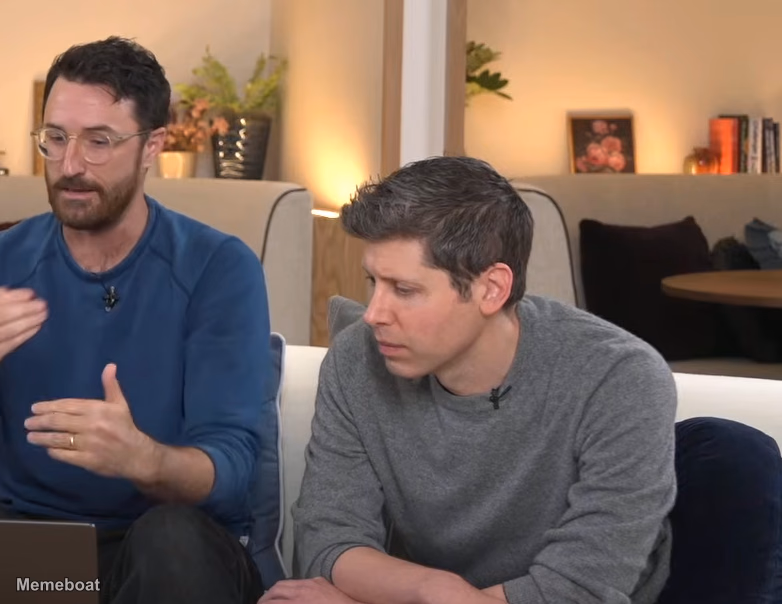 Sam Altman Listening to Man - meme generator image preview