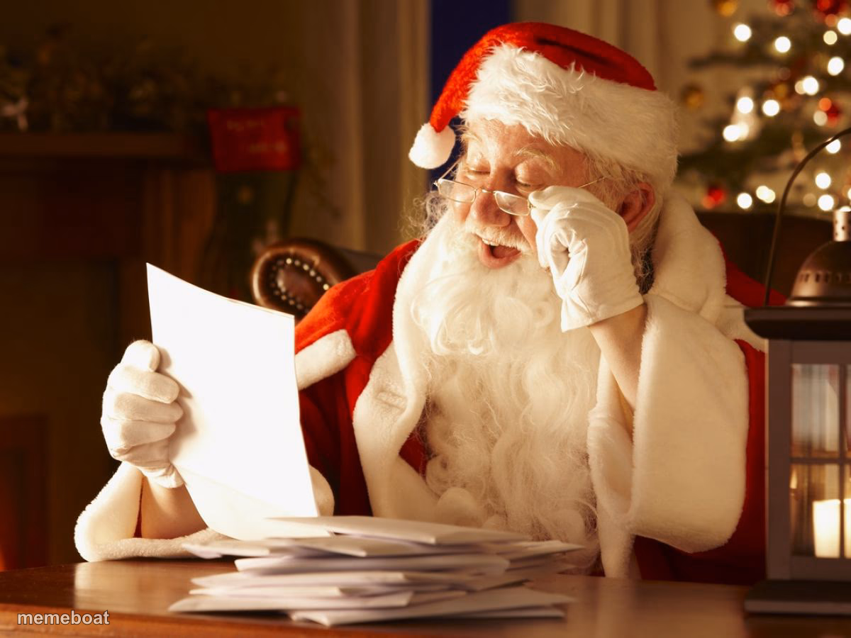 Santa Reading Letter - meme generator image preview