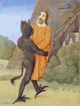 Satan carrying Jesus