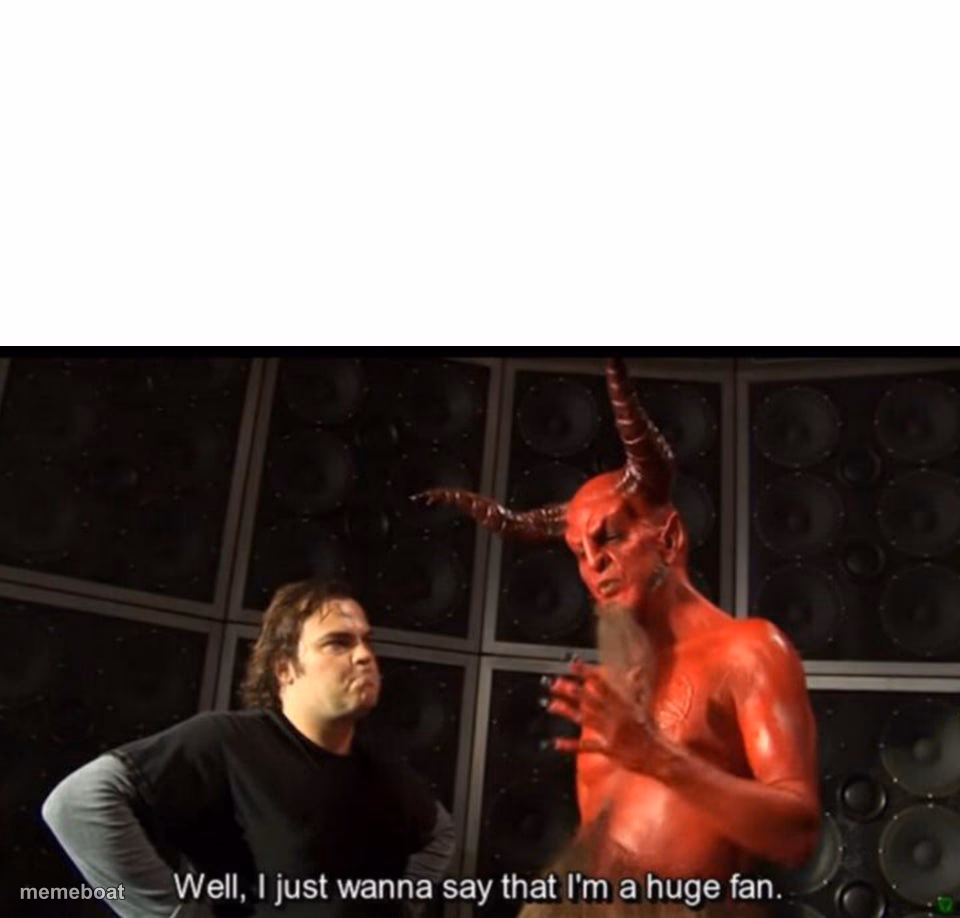 Satan Huge Fan - meme generator image preview