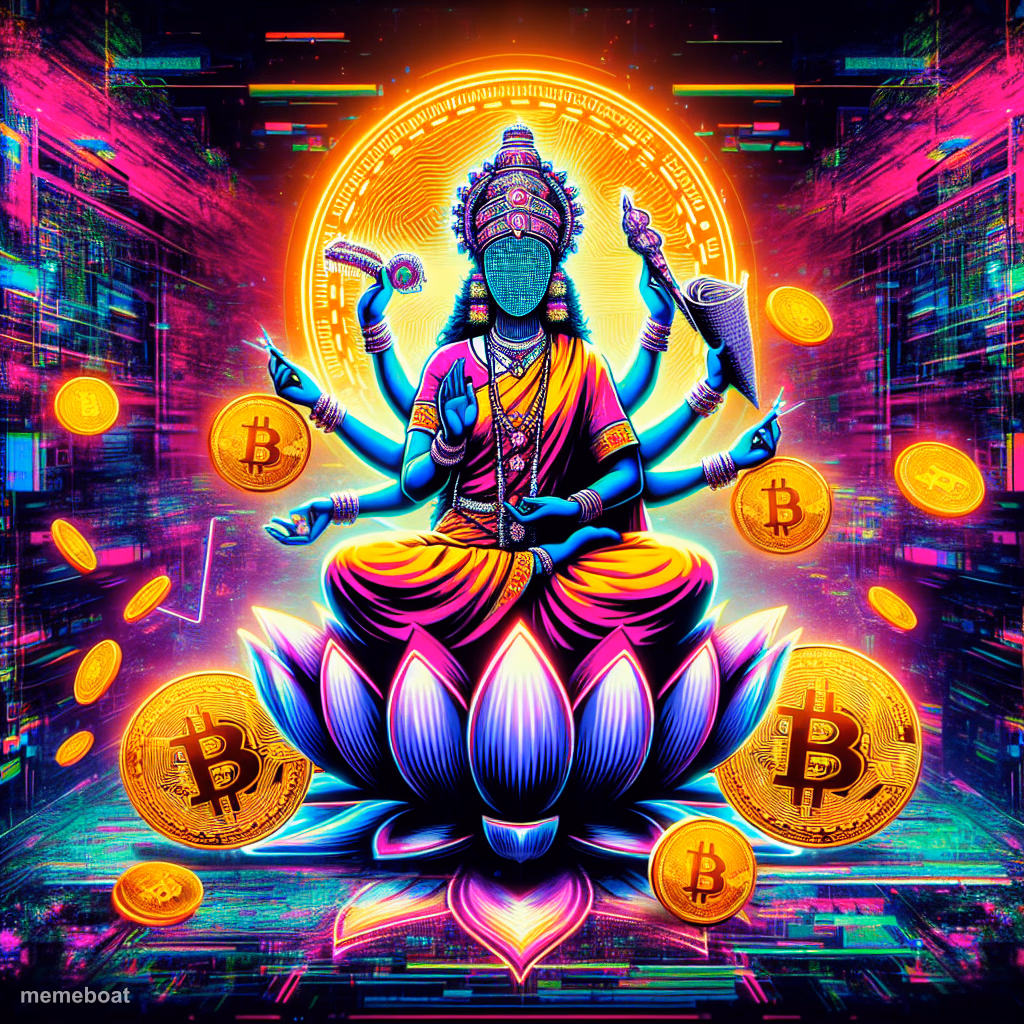 Satoshi Nakamoto as Lakshmi - meme generator image preview