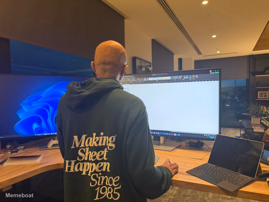 Satya Nadella Working on Excel with a Mouse - meme generator image preview