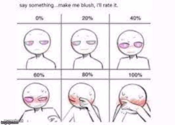 Say something make me blush I'll rate it - meme generator image preview