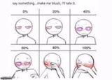 Say something make me blush I'll rate it