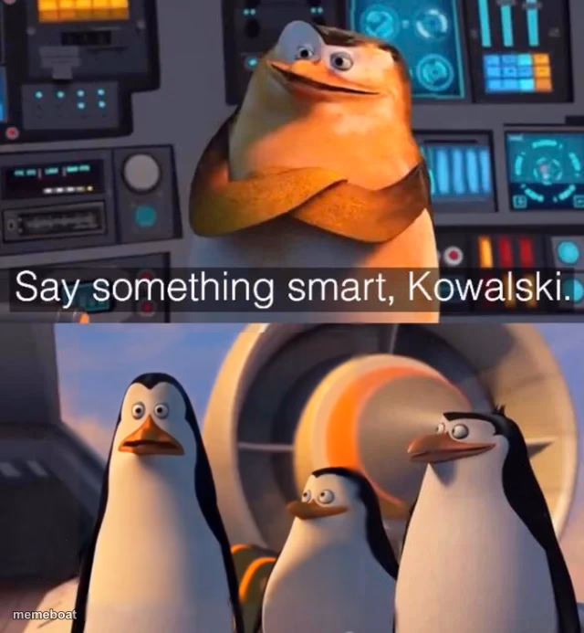 Say something smart Kowalski - meme generator image preview