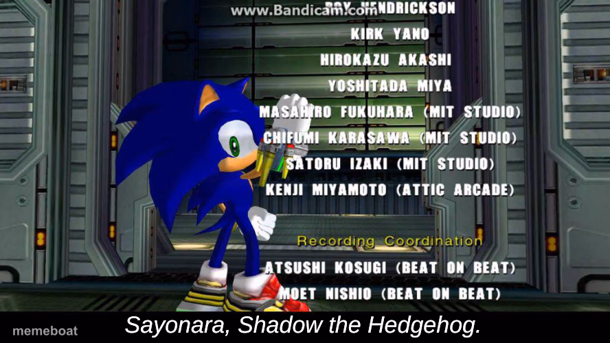 sayonara shadow the hedgehog - meme generator image preview