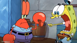 scared by a krabby patty
