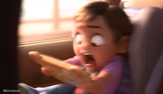 Scared Child Holding Book