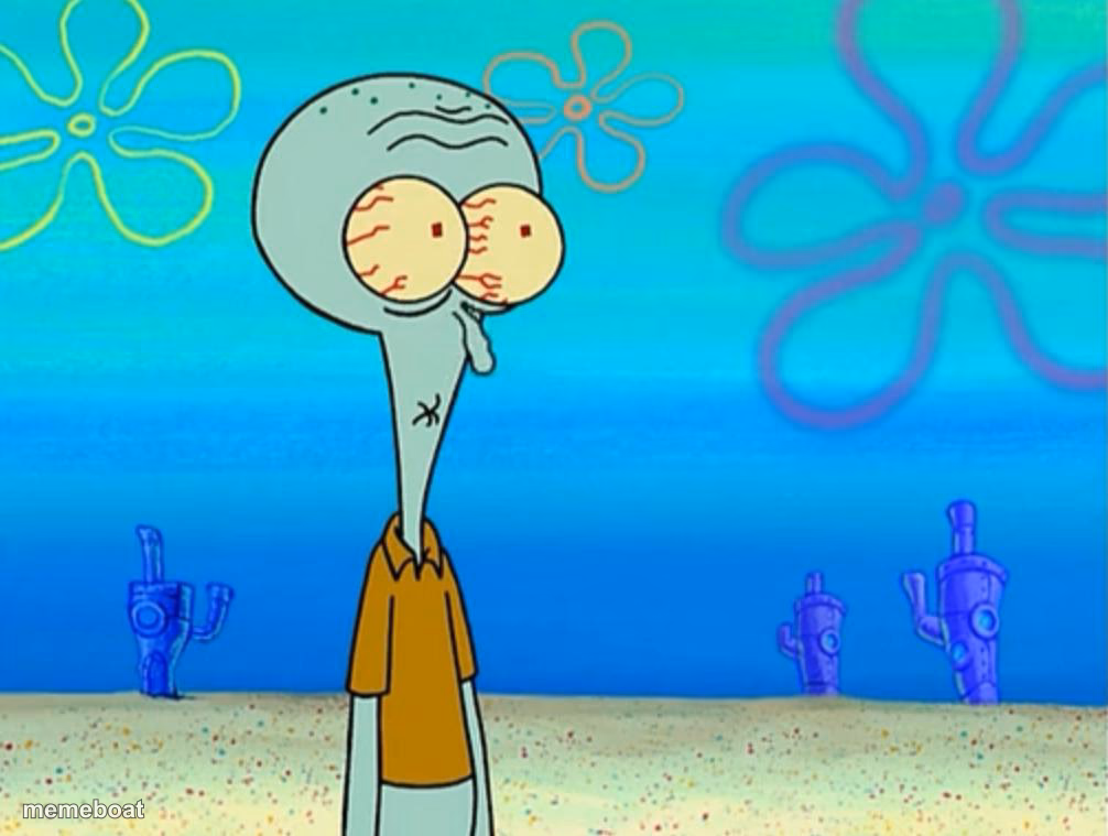 Scared Squidward - meme generator image preview