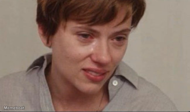 Scarlett Johansson Crying - meme generator image preview