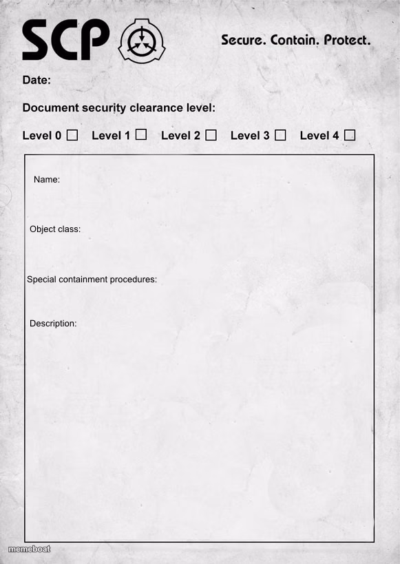 SCP document - meme generator image preview