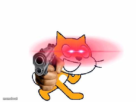 Scratch Cat with a gun - meme generator image preview