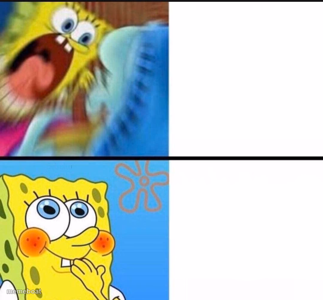 screaming spongebob vs quiet spongebob - meme generator image preview