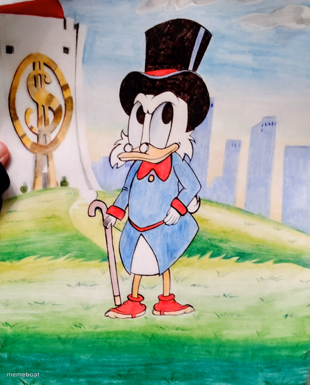 Scrooge McDuck drawing (DuckTales) - meme generator image preview